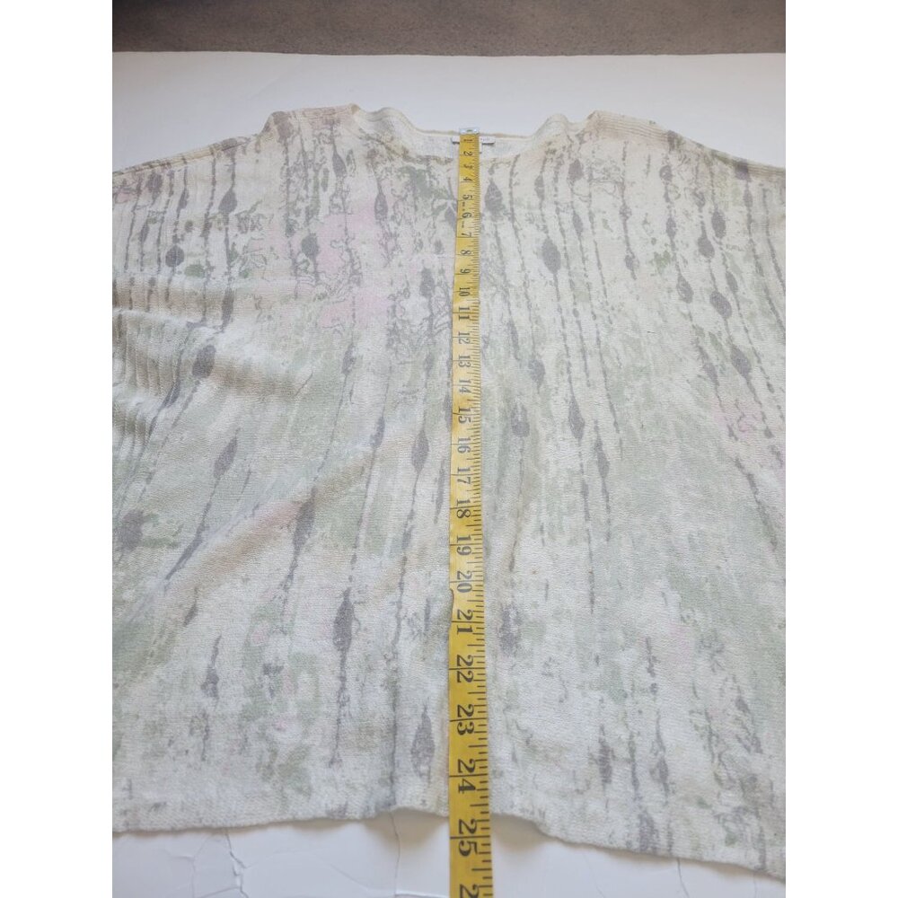 Pure Jill Forest Pattern Linen Blend 3/4 Sleeve Blouse Size M Lagenlook Casual - Picture 9 of 10